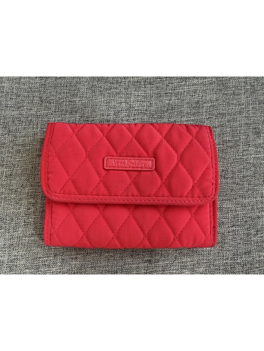 Vera Bradley Petite Trifold Wallet In Tango Red 5.5”x4”